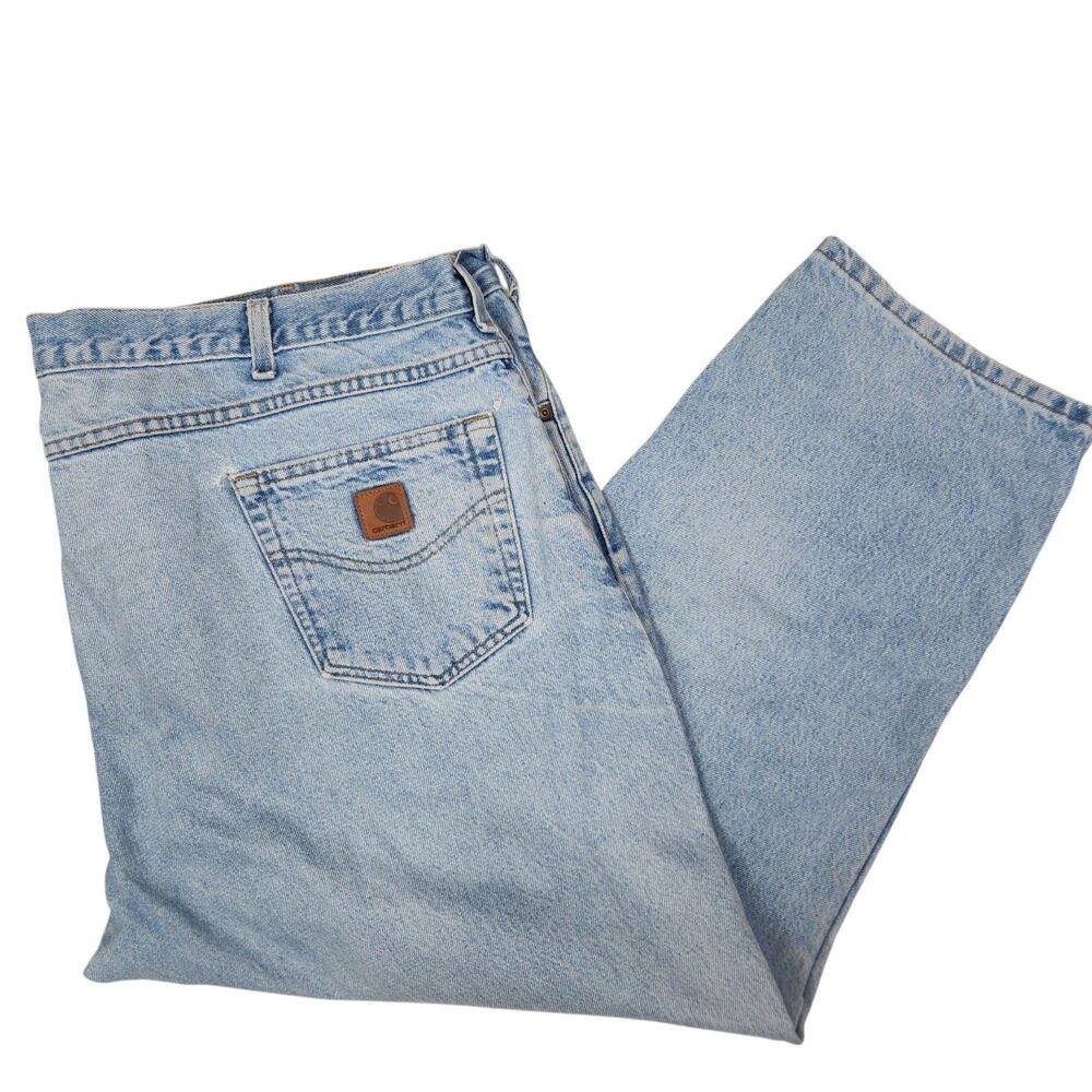 Carhartt Mens Thrashed Patchwork Reworked Denim 5 Pocket Relaxed Fit Jeans 48x28